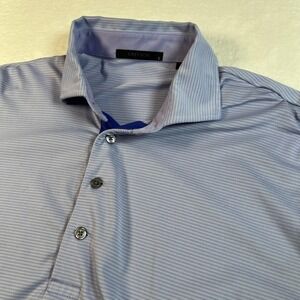 Greyson Polo Shirt Mens Large Purple Stripe Golf Performance Touchdown club